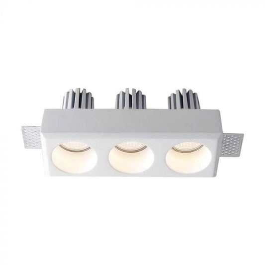 LED BRACKET 3XGU10 ROUND WHITE 220x80x50 (225x85) GYPSUM