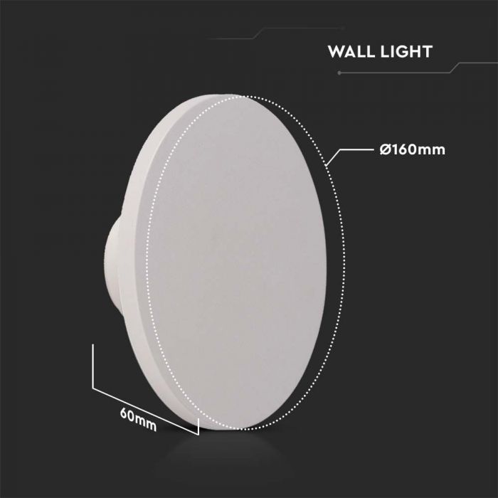 LED WALL/CEILING  BACKLIGHT 12W 1400lm DL 105° 160X60 IP65 WHITE