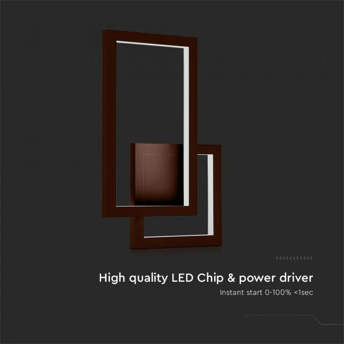 LED WALL LIGHT 20W WW 2400lm 360° 420X60X290 CORTEN IP65