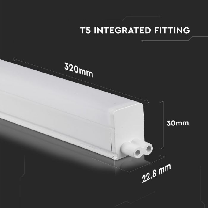 LED T5 TUBE BATTEN FITTING 1FT 4W WW 360lm 120° SAMSUNG CHIP LINKABLE (MAX 100W)