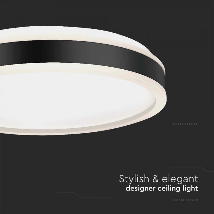 LED DESIGNER CEILING LIGHT 38W DL 4050lm  BLACK  ROUND 400x62mm