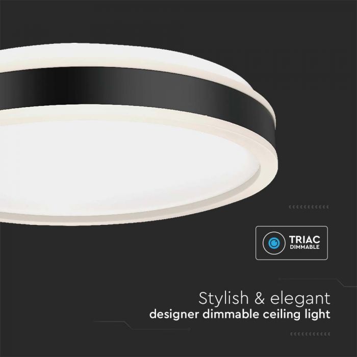 LED DESIGNER CEILING LIGHT 42W DL 4400lm TRIAC DIMMABLE  BLACK RD