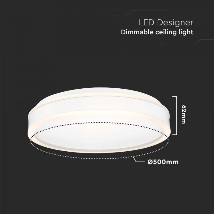 LED DESIGNER CEILING LIGHT 42W DL 4400lm TRIAC DIMMABLE WHITE RD