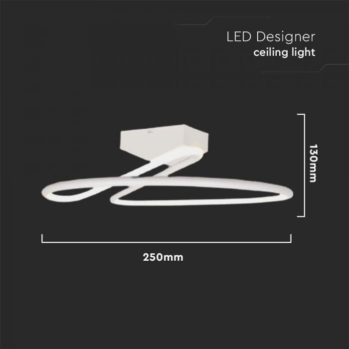 LED DESIGNER CEILING LIGHT 20W 2130lm DL 250x130mm WHITE