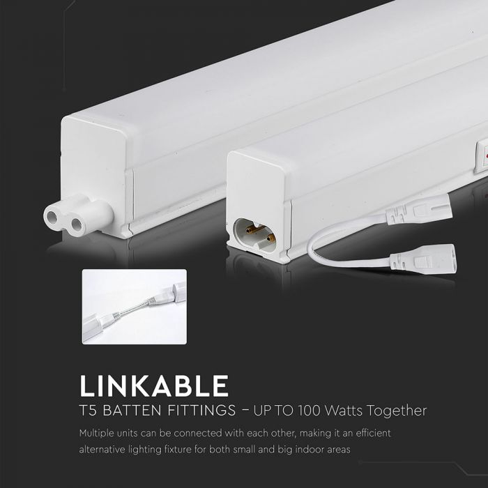 LED T5 TUBE BATTEN FITTING 2FT 7W WW 630lm 120° SAMSUNG CHIP LINKABLE (MAX 100W)