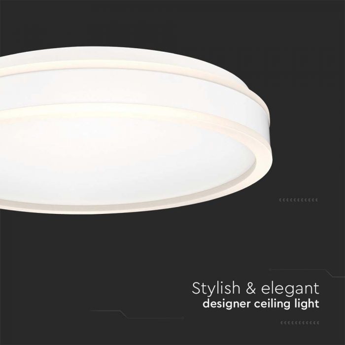 LED DESIGNER CEILING LIGHT 24W DL 2500lm WHITE RD  450x62mm