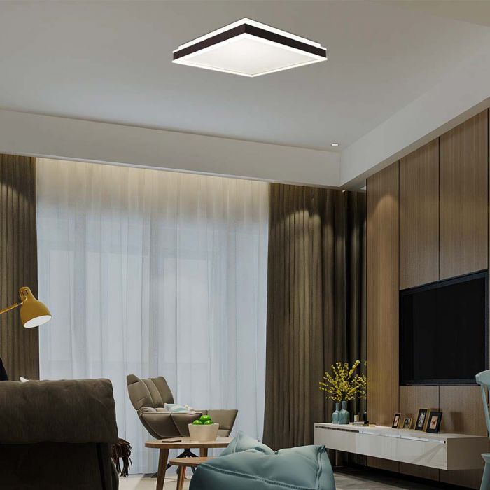 LED DESIGNER CEILING LIGHT 18W DL 1290lm  BLACK SQ 350x350x62mm