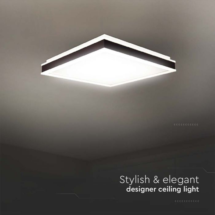 LED DESIGNER CEILING LIGHT 18W DL 1290lm  BLACK SQ 350x350x62mm