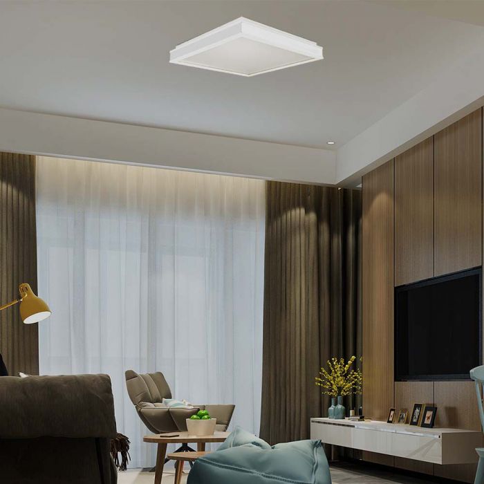 LED DESIGNER CEILING LIGHT 18W DL 1290lm  WHITE SQ 350x350x62mm