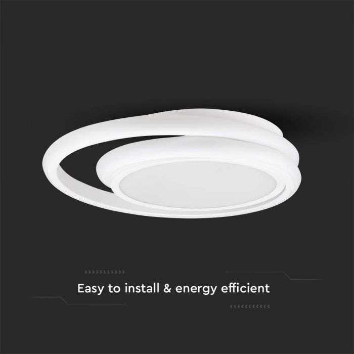 LED DESIGNER CEILING LIGHT DOUBLE ROUND 24W DL 2560lm 300x50mm WHITE