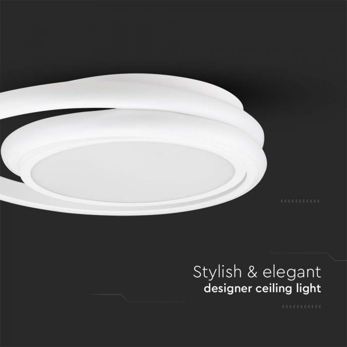 LED DESIGNER CEILING LIGHT DOUBLE ROUND 24W DL 2560lm 300x50mm WHITE