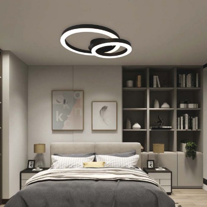 LED DESIGNER CEILING LIGHT 20W WW 2130lm 450x300x105mm BLACK