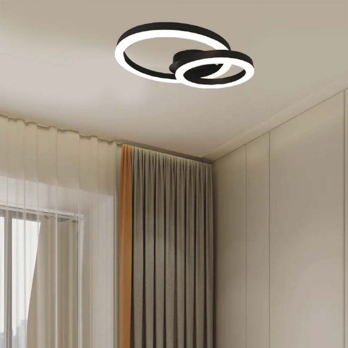 LED DESIGNER CEILING LIGHT 20W WW 2130lm 450x300x105mm BLACK