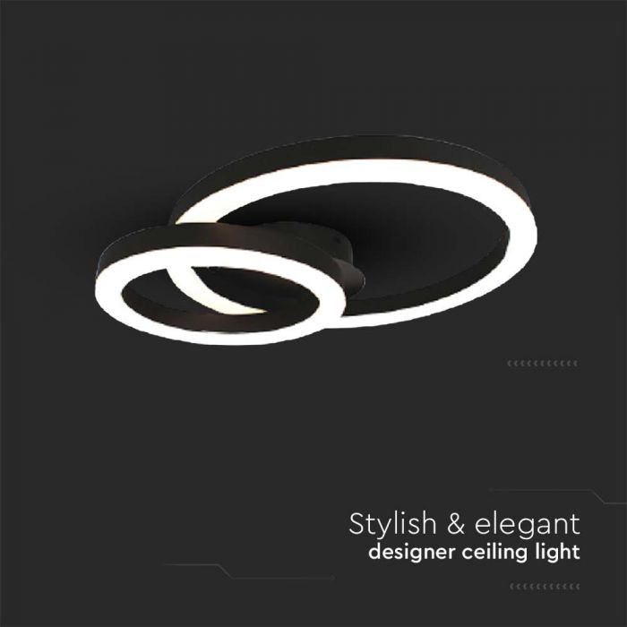 LED DESIGNER CEILING LIGHT 20W WW 2130lm 450x300x105mm BLACK