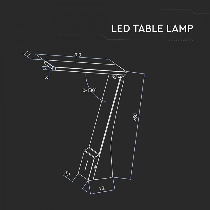 LED TABLE LAMP 4W 3in1 120° 550lm WHITE+SILVER RECHARGEABLE