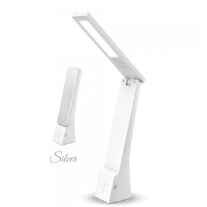 LED TABLE LAMP 4W 3in1 120° 550lm WHITE+SILVER RECHARGEABLE