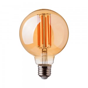 LED E27 FILAMENT LAMP AMBER COVER G95 7W WW 700lm 300° 95X138