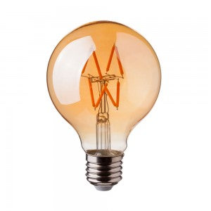 LED E27 FILAMENT LAMP AMBER COVER G80 4W WW 400lm 300° 80X140