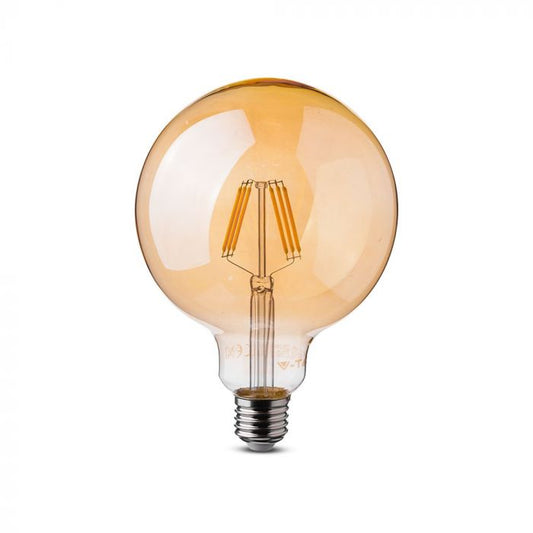 LED E27 FILAMENT LAMP AMBER COVER G95 6W WW 500lm 300° 95X135 DIMMABLE