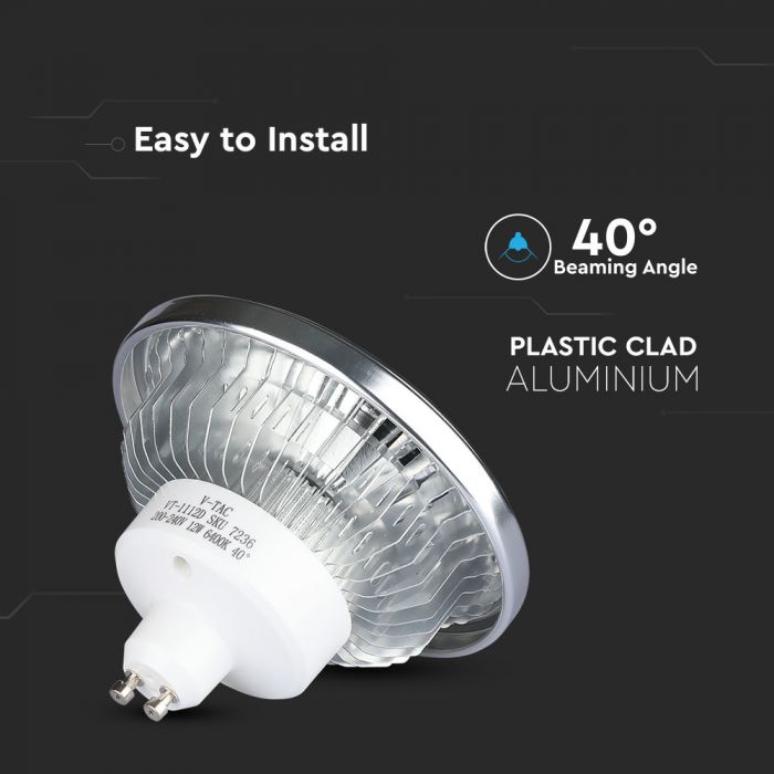 LED AR111(GU10) LAMP 12W DL 900lm 40° 111X91 DIMMABLE