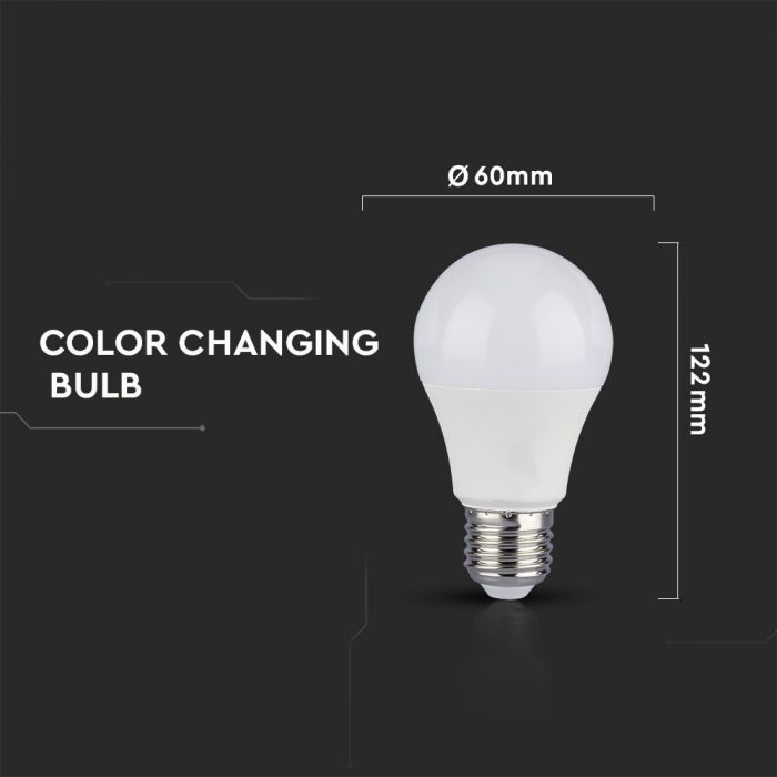 LED E27 LAMP 9W COLOR CHANGING 3in1 806lm 200° 60X112