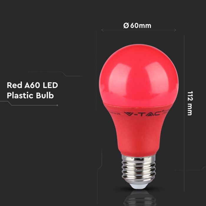 LED E27 LAMP 9W 806lm 200° 60X112 RED