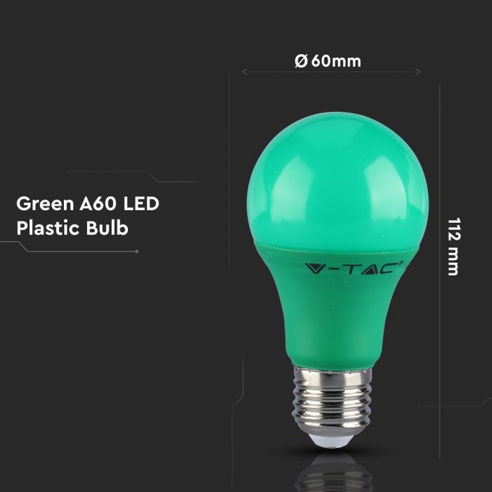 LED E27 LAMP 9W 806lm 200° 60X112 GREEN