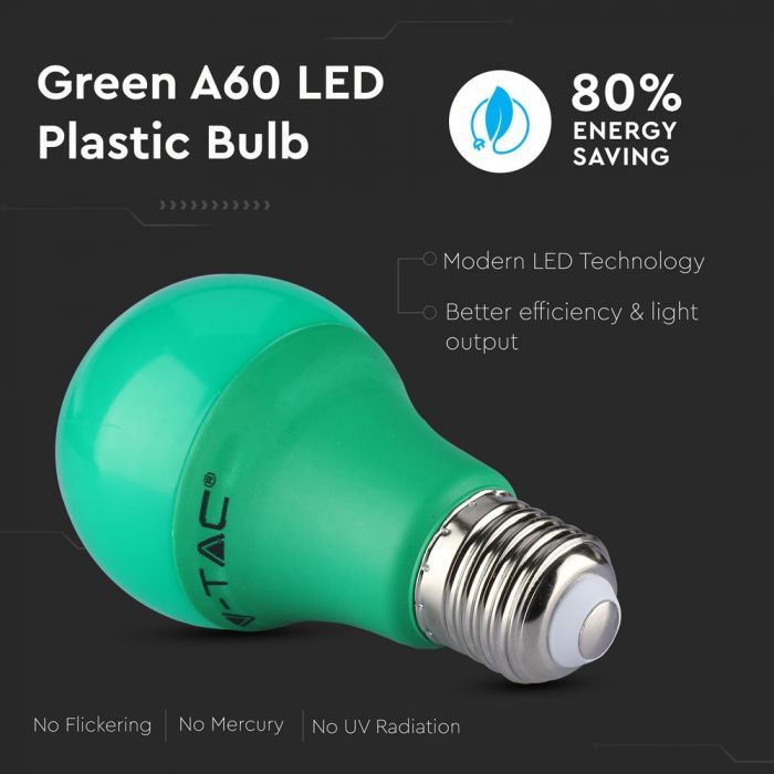 LED E27 LAMP 9W 806lm 200° 60X112 GREEN