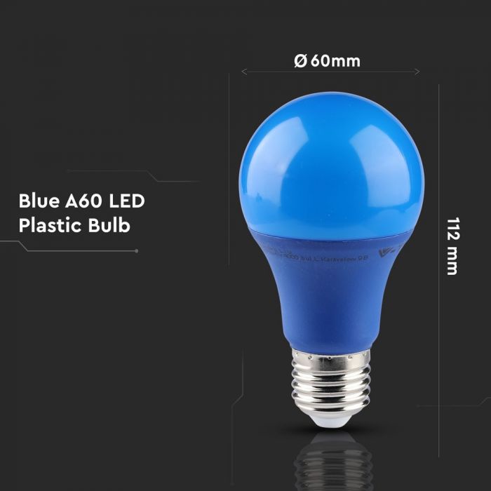 LED E27 LAMP 9W 806lm 200° 60X112 BLUE