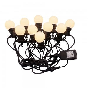 LED STRING LIGHT 5M WITH EURO PLUG + 10 x0.5W WW 300lm LAMPS