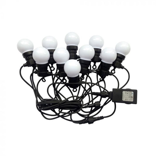 LED STRING LIGHT 5M WITH EURO PLUG + 10 x0.5W WW 300lm LAMPS