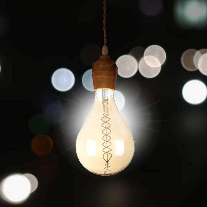 LED E27 FILAMENT AMBER LAMP A165 8W WW 500lm 340° 160X298 GLASS DIMMABLE