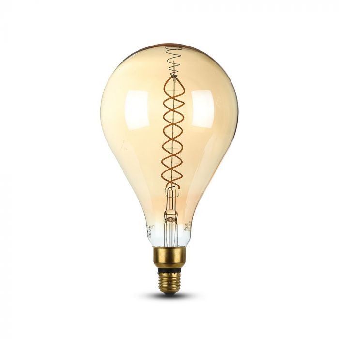 LED E27 FILAMENT AMBER LAMP A165 8W WW 500lm 340° 160X298 GLASS DIMMABLE