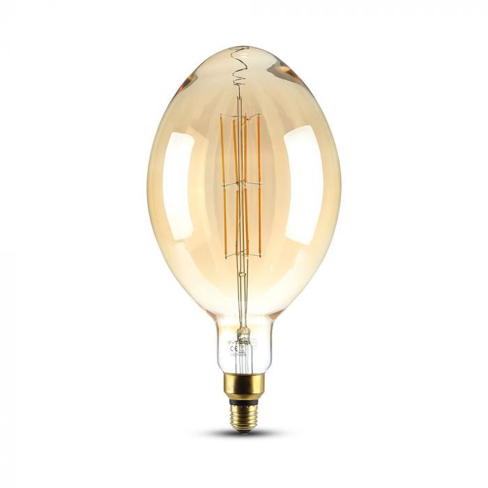 LED E27 FILAMENT AMBER LAMP BF180 8W WW 600lm 340° 180X360 GLASS DIMMABLE