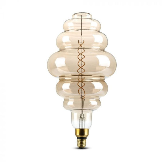 LED E27 FILAMENT AMBER LAMP S200 8W WW 350lm 340° 180X390 GLASS DIMMABLE