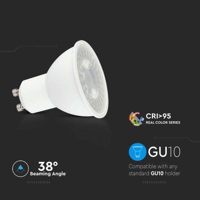 LED GU10 LAMP 6W CW 400lm 38° 50X58 CRI 95+