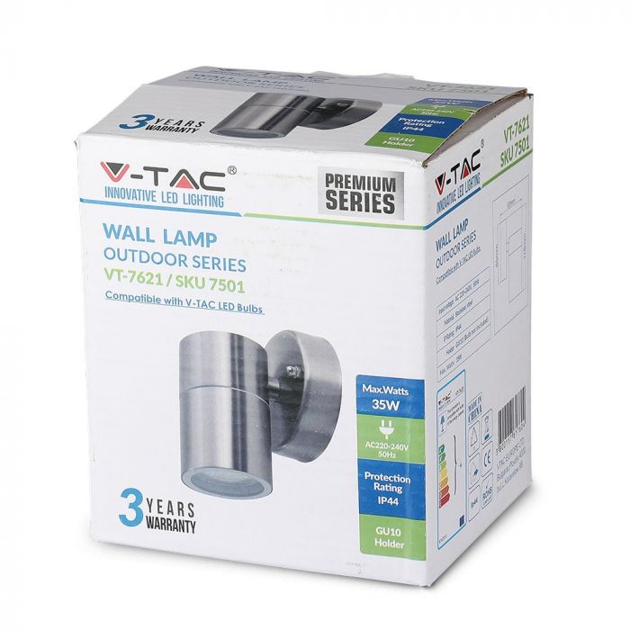 LED WALL FITTING STAINLESS STEEL GU10 1WAY 93X85X118 IP44