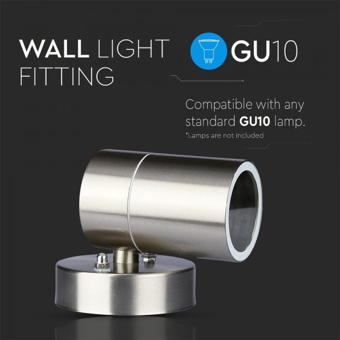 LED WALL FITTING STAINLESS STEEL GU10 1WAY 93X85X118 IP44