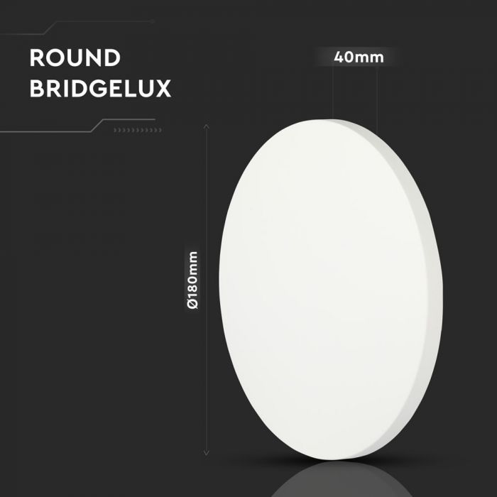 LED WALL LAMP BRIDGELUX CHIP ROUND 9W WW 990lm 360° 180mm IP65