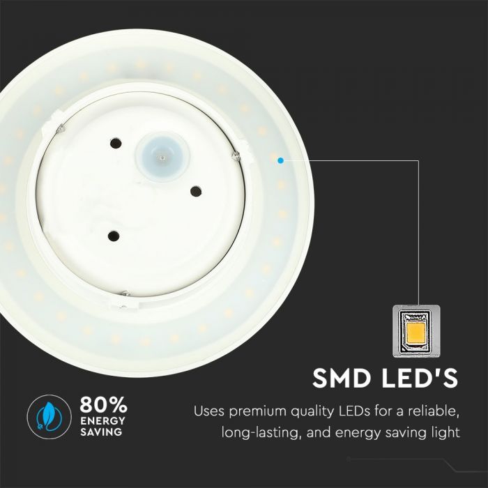 LED WALL LAMP BRIDGELUX CHIP ROUND 9W WW 990lm 360° 180mm IP65