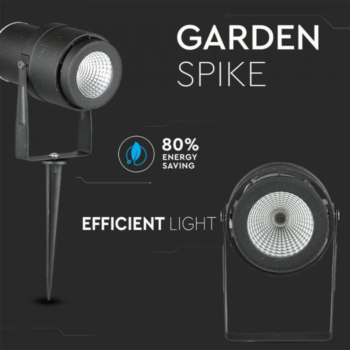 12W LED Garden Spike Lamp Black Body 4000K