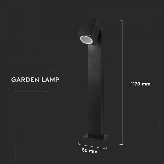 LED BOLLARD FITTING ADJUSTABLE HEAD ALUMINIUM GU10 1WAY IP44 BLACK