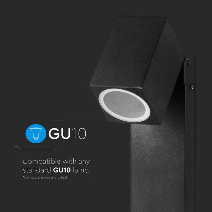 LED BOLLARD FITTING ADJUSTABLE HEAD ALUMINIUM GU10 1WAY IP44 BLACK