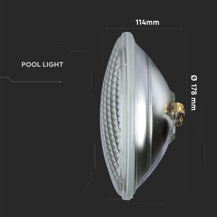 LED POOL LIGHT WHITE 12W 1200lm 120° 178X114 IP68