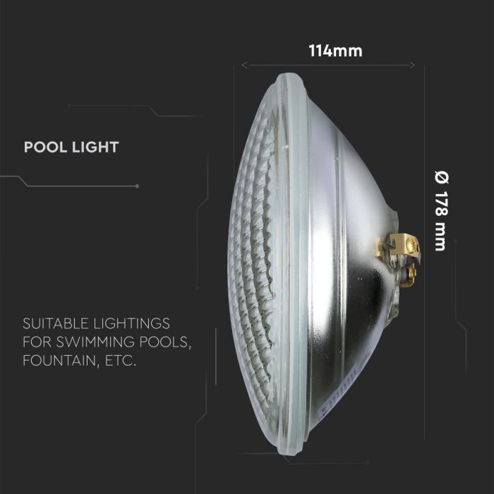 LED POOL LIGHT RGB 12W 1200lm 120° 178X114 IP68