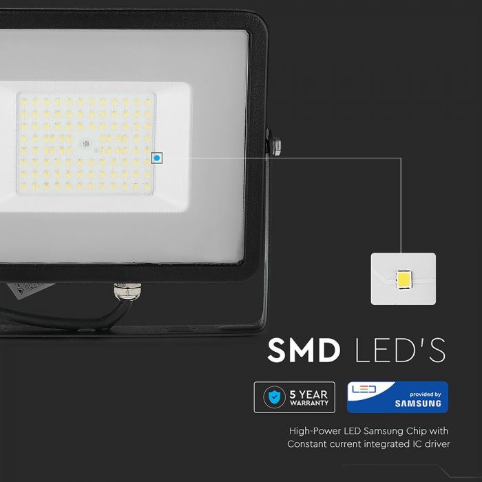 LED FLOOD SLIM 50W DL 100° 5750lm (115lm/W) IP65 BLACK SAMSUNG