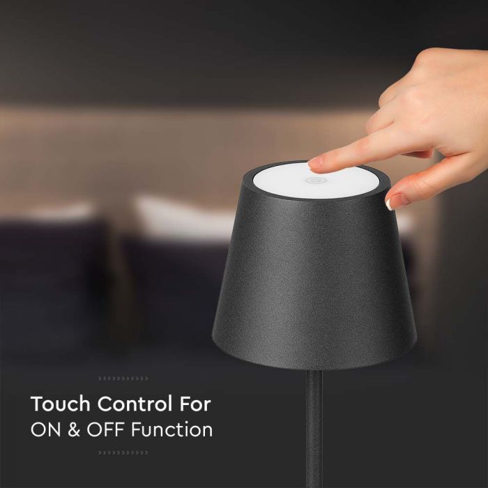 LED 2W TABLE LAMP WW 200lm 180° TOUCH DIMMING IP54 BLACK BODY