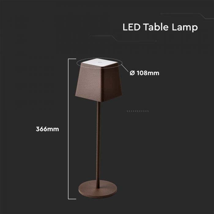 LED TABLE LAMP 2W WW 180° 200lm CORTEN TOUCH DIMMING IP54