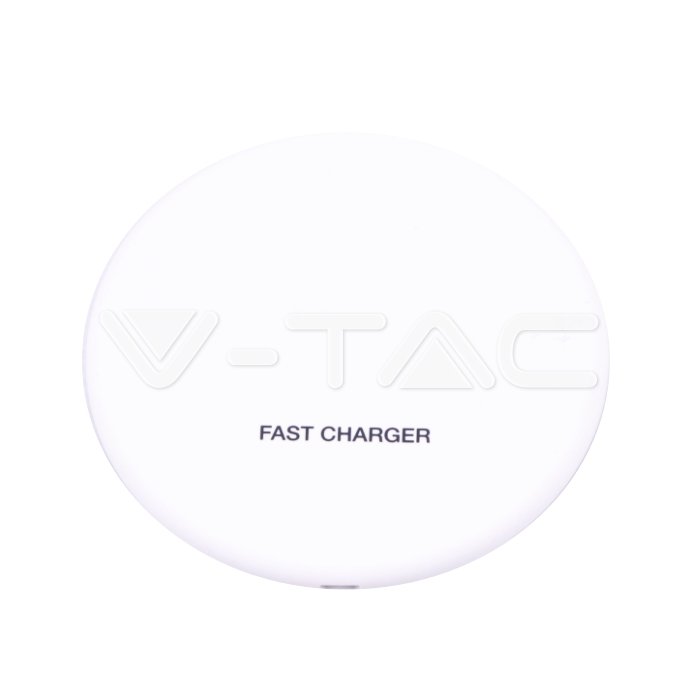 WIRELESS CHARGER ROUND 5V/9V 5A FAST CHARGING WHITE