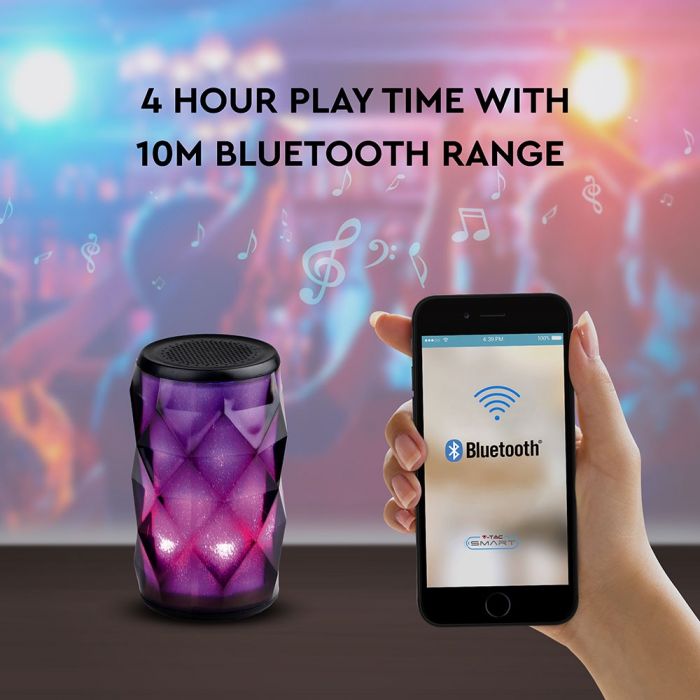 LED RGB LIGHT PORTABLE BLUETOOTH SPEAKER AUX & TF SLOT (TWS Function) 1200mah Battery